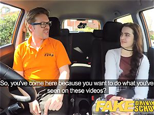 fake Driving college handsome super-naughty new learner has surprise